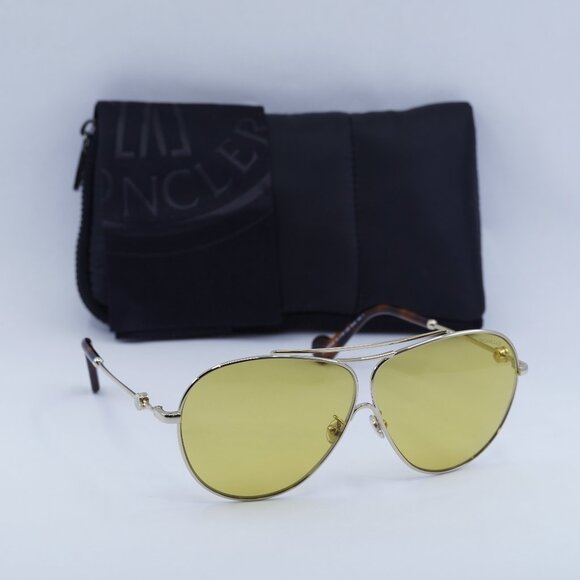 Final Price! Moncler ML0169 32E Gold/Yellow Sunglasses